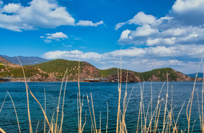 云南丽江泸沽湖景区里格岛自然风光