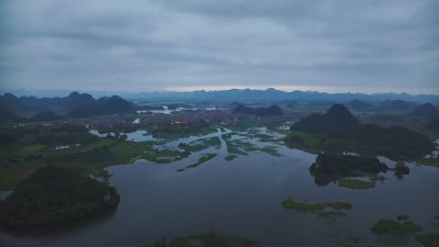 云南文山丘北普者黑航拍