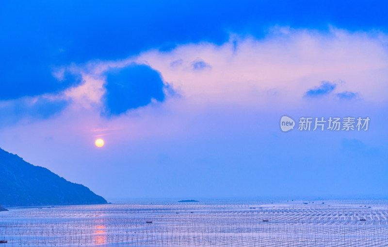 福建宁德霞浦海上日出自然风光