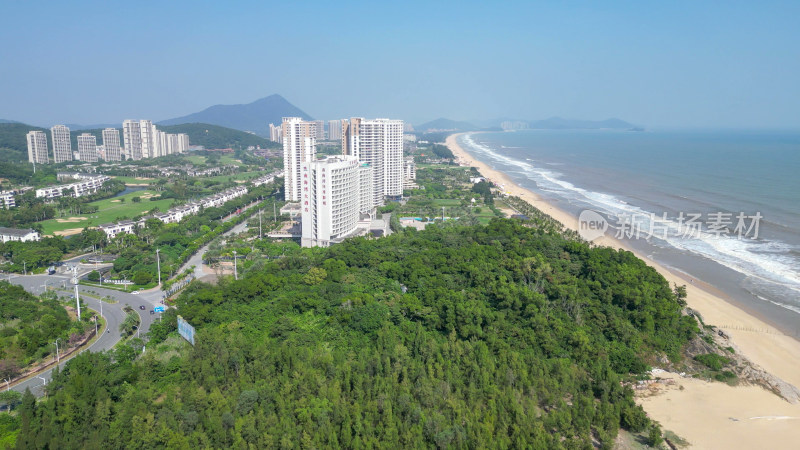 航拍广东阳江海陵岛大角湾海上丝路旅游区