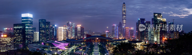 深圳福田区中轴线夜景全景