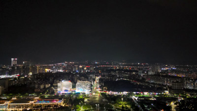 肇庆城市夜景大景航拍图