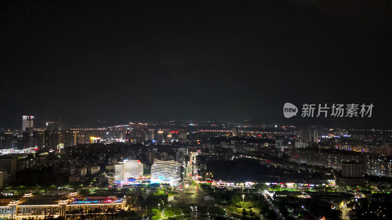 肇庆城市夜景大景航拍图