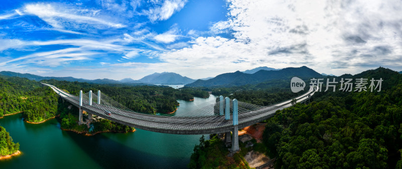 广州从化流溪河黄龙带水库高空航拍照片