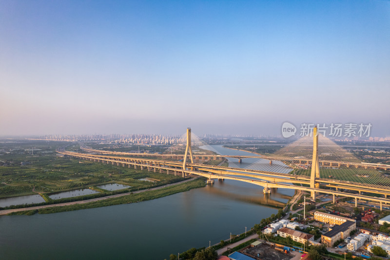 天津滨海大桥交通运输城市风光