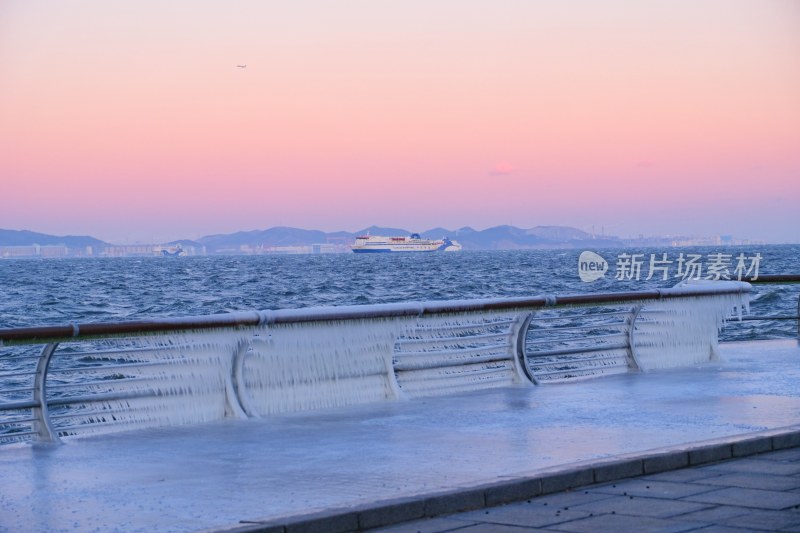 大连东港 黄昏日落时