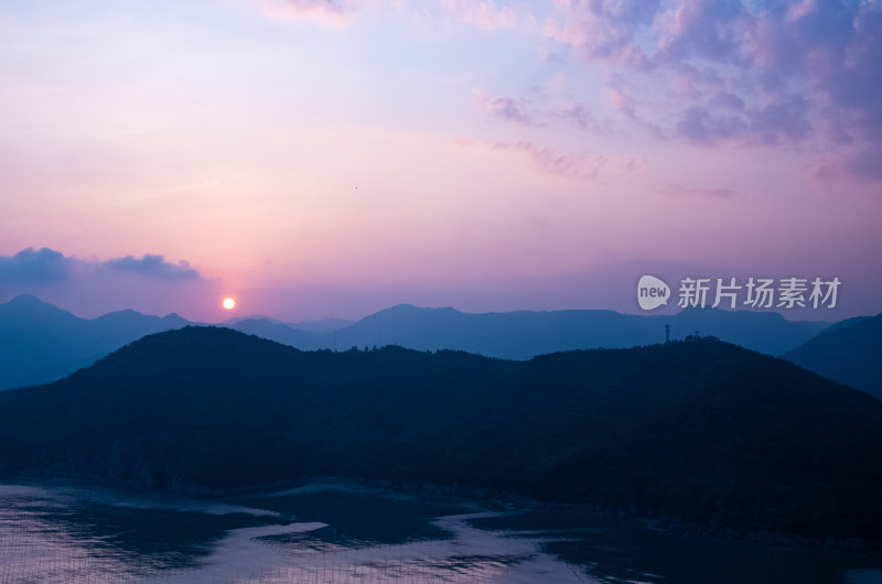 福建宁德霞浦山海日落夕阳晚霞风光