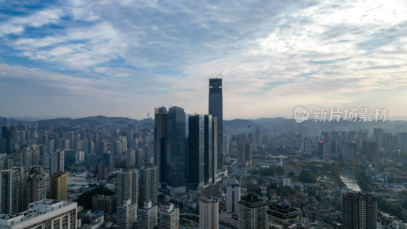 航拍贵阳大景贵阳老城区