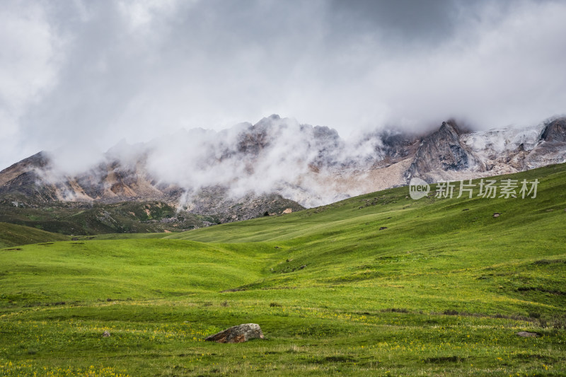 云雾缭绕的高山草原