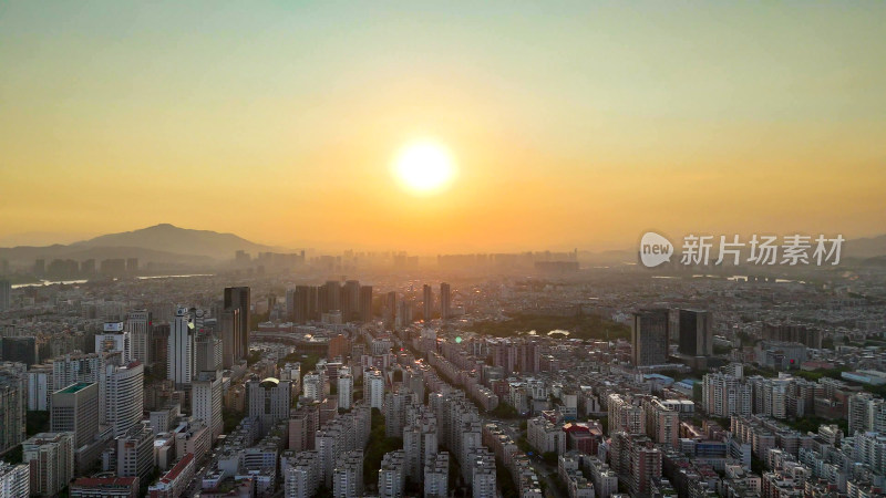 福建泉州日落航拍图