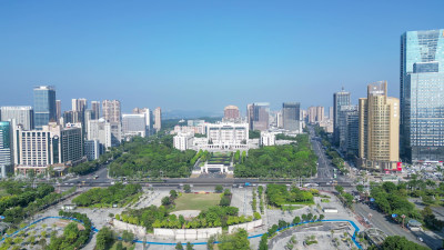 航拍惠州市政府惠州市民公园