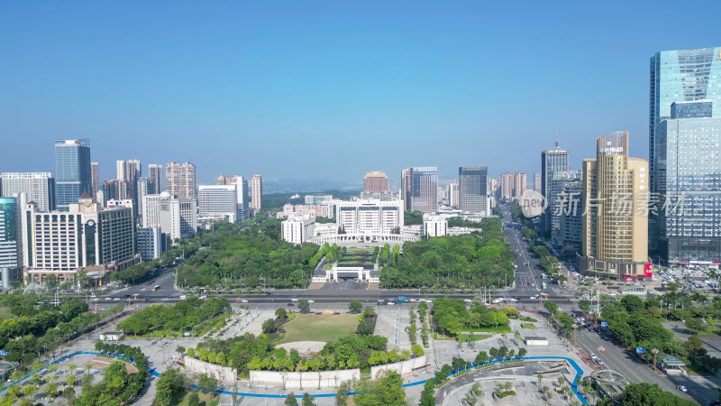 航拍惠州市政府惠州市民公园