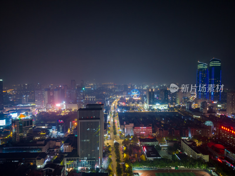 浙江湖州夜景湖州苕溪西路夜景