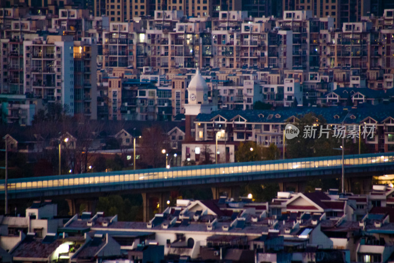 城市夜景与立交桥