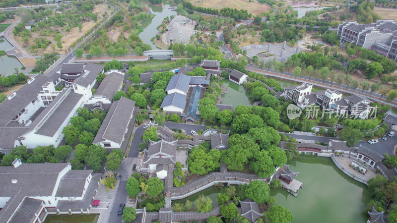 航拍江西南昌八大山人梅湖景区