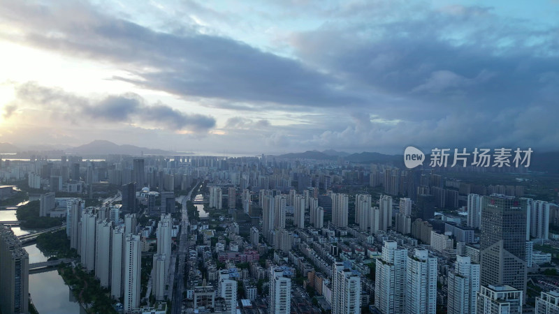 航拍温州城市天际线温州大景鹿城区