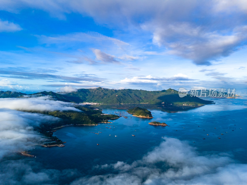 唯美自然风光海岛云海航拍南澳岛