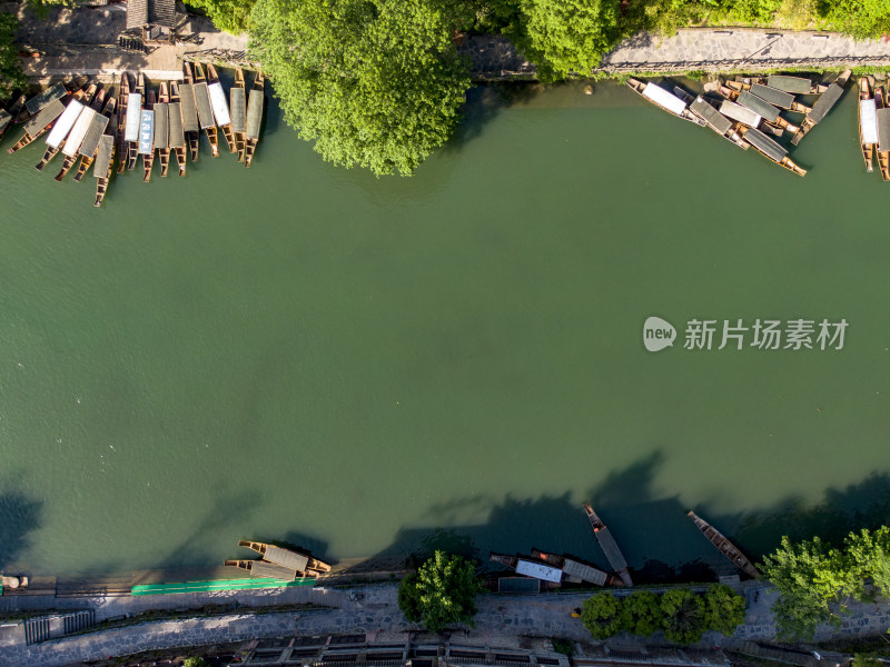 中国著名旅游景点湖南湘西凤凰古城航拍