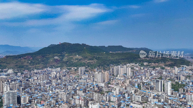 四川达州通川区城市建设航拍图