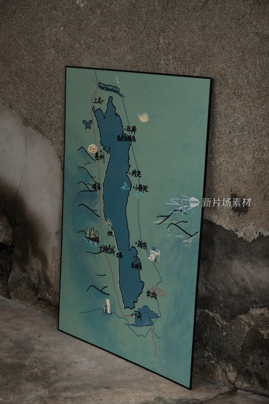 手绘风格地区地图展示