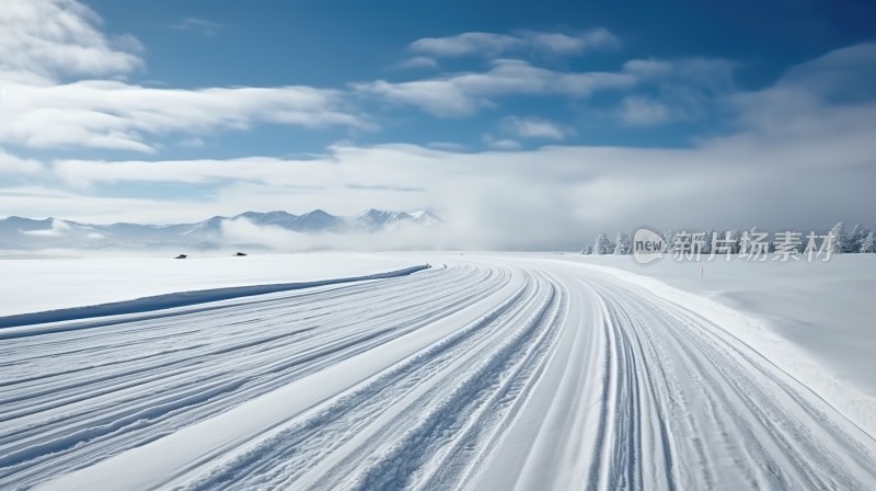 冬季唯美雪景海报背景配图高清摄影图