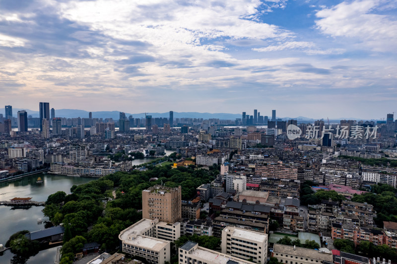 江西南昌八一公园周边建筑航拍图