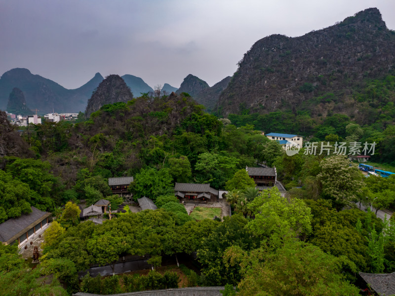广西桂林刘三姐大观园景区航拍摄影图