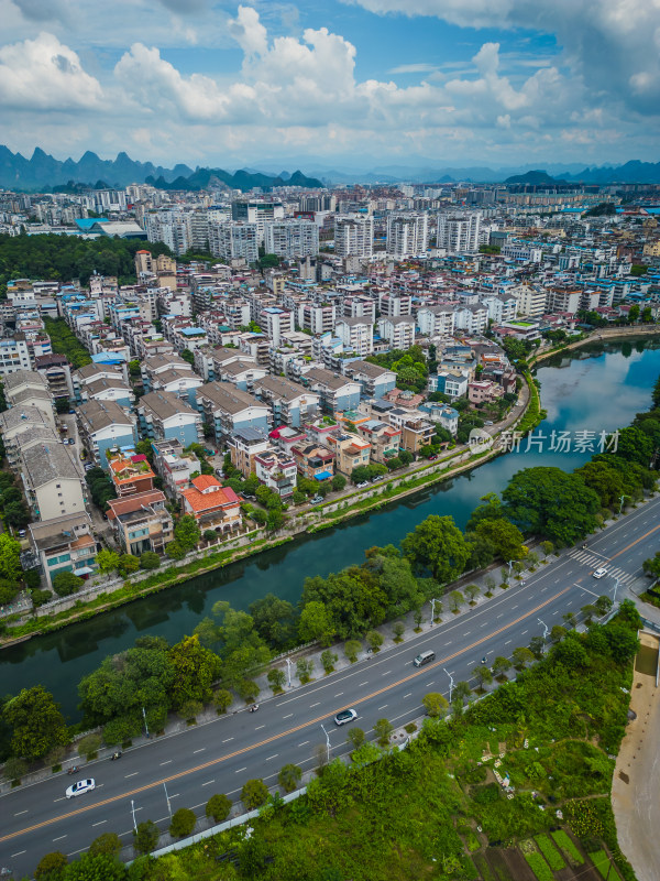 桂林小东江周边城市建筑