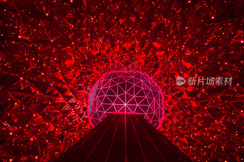 科技感几何结构光影空间