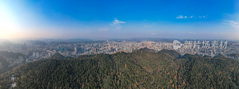 遵义城市风光航拍全景图