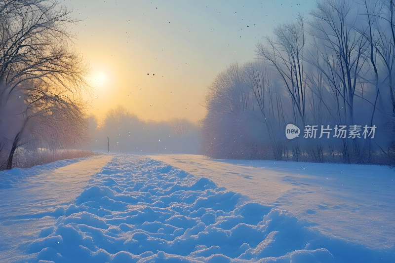 冬天风景大雪背景