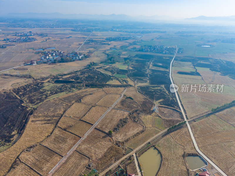 乡村田园风光航拍全景