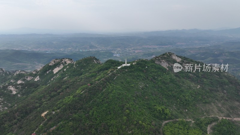 航拍乳山市马石山十勇士革命烈士纪念馆