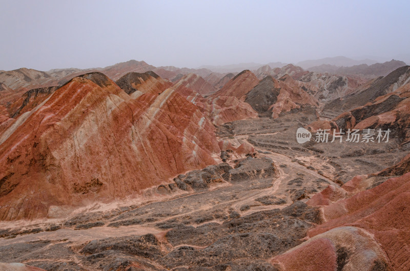 甘肃张掖七彩丹霞旅游景区多彩地质自然风光