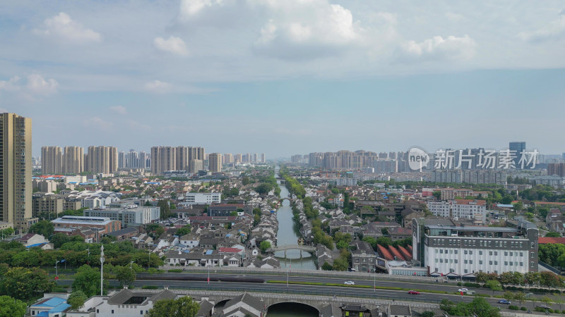 航拍江苏无锡南长街清名桥历史文化街区