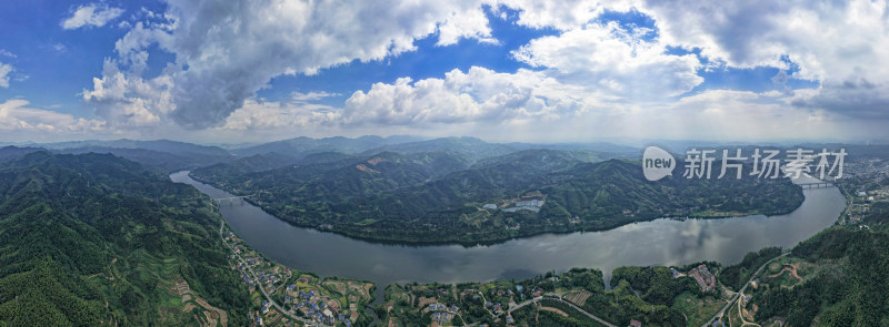 南方山川丘陵大好河山航拍全景图