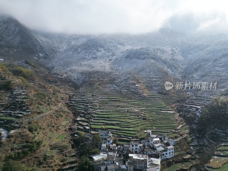 皖南梯田第一场雪