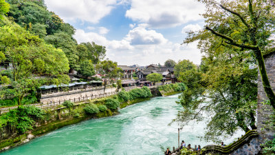 四川都江堰景区旅游综合场景