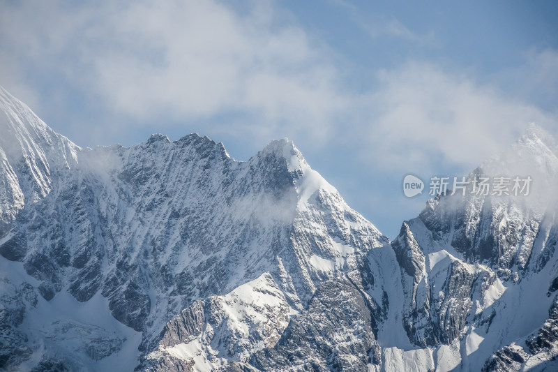 四川四姑娘山雪山航拍