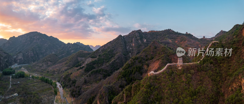 天津蓟州黄崖关长城旅游景区自然风光航拍