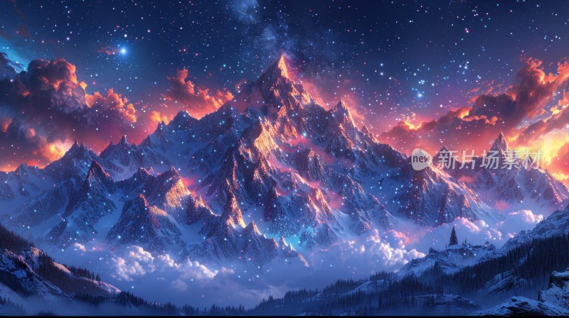 夜空天空星空大自然山脉