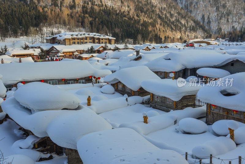 雪乡木屋雪景