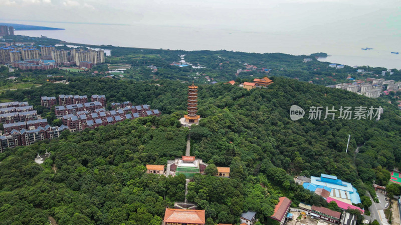 湖南岳阳圣安寺4A景区航拍