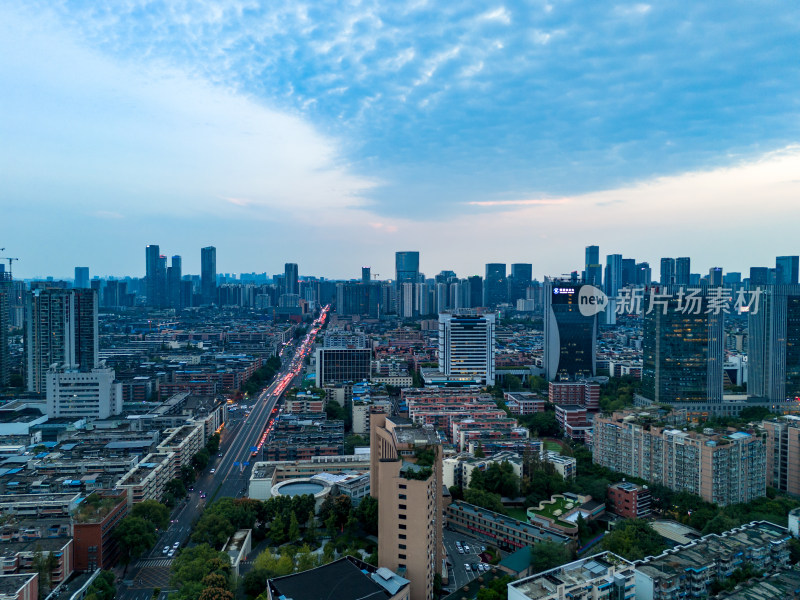 成都天府熊猫塔周边建筑交通航拍图