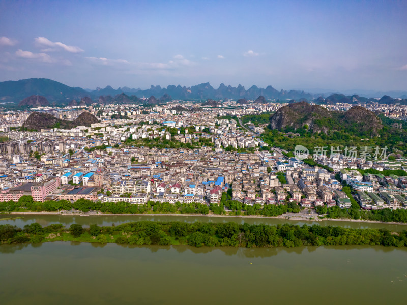 广西桂林城市大景航拍图