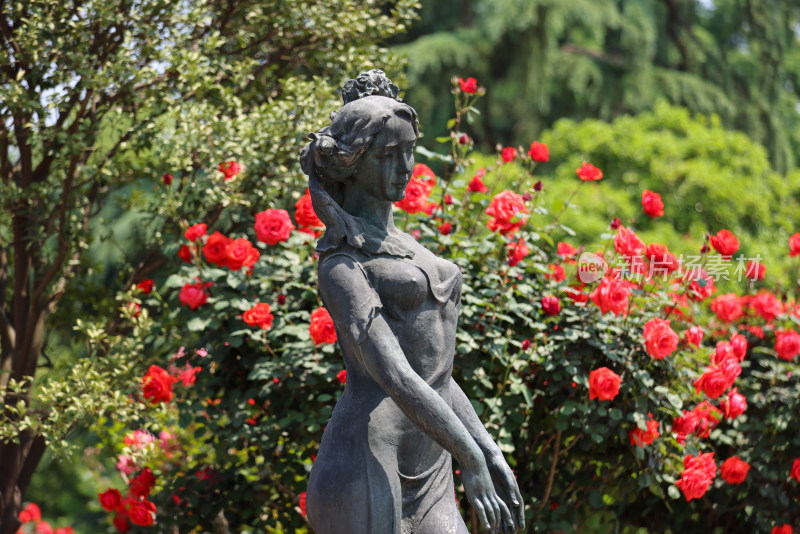 杭州花圃莳花广场的花神雕像