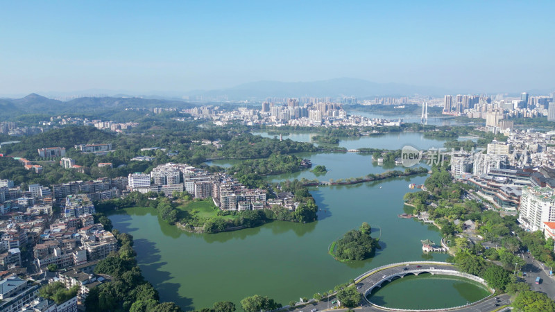 航拍广东惠州西湖景区