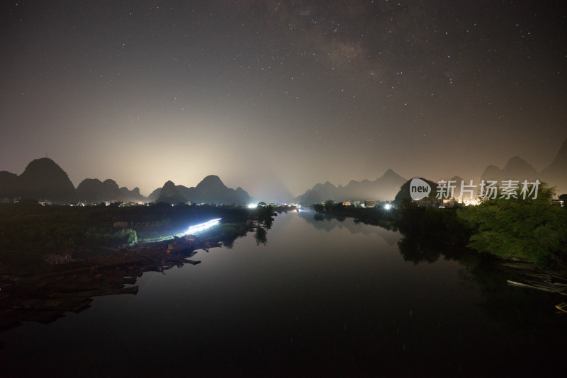 广西桂林山水星空