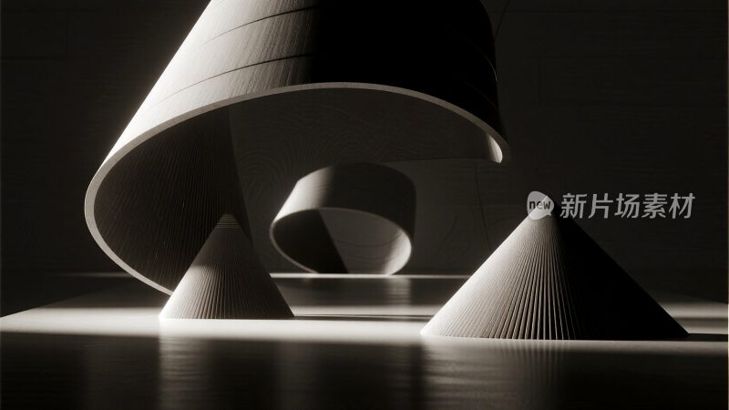 现代抽象几何立体光影效果