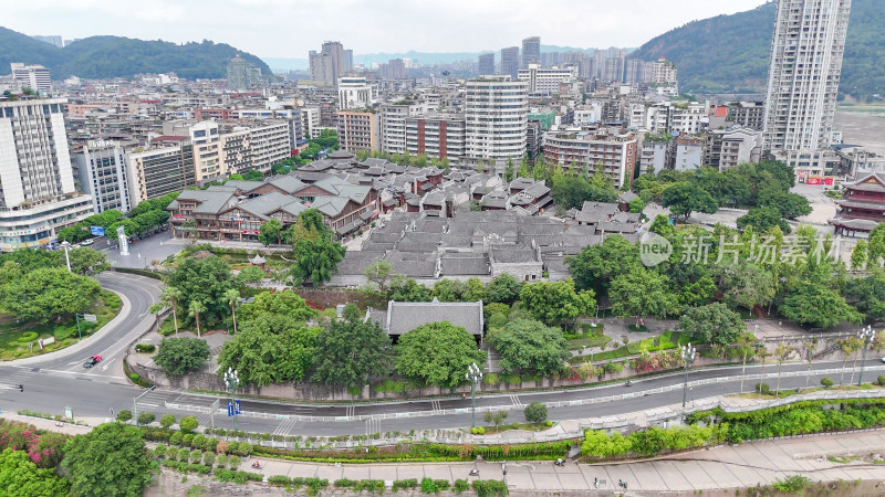 航拍四川宜宾冠英古街摄影图